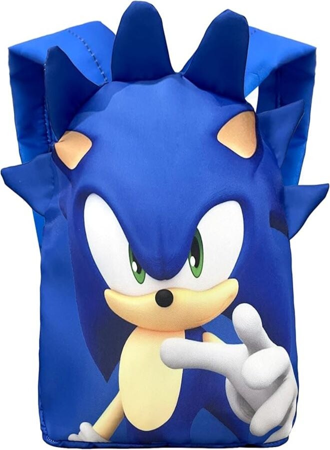 Bonamana Bonamana Sonic Toddler Backpack 3D Printed 14 Inch Waterproof Tails Look Backpack for Kids Travel School Bag Book Small Bags Children's School Bag for 2-4 years old (Blue 2 Generation)  - Image 1