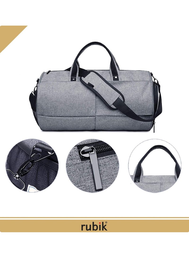 Rubik Duffel Bag Fitness Sports Gym Bag for Men Women with Wet Pocket & Shoes Compartment, Waterproof Carry on Baggage Black  - Image 3