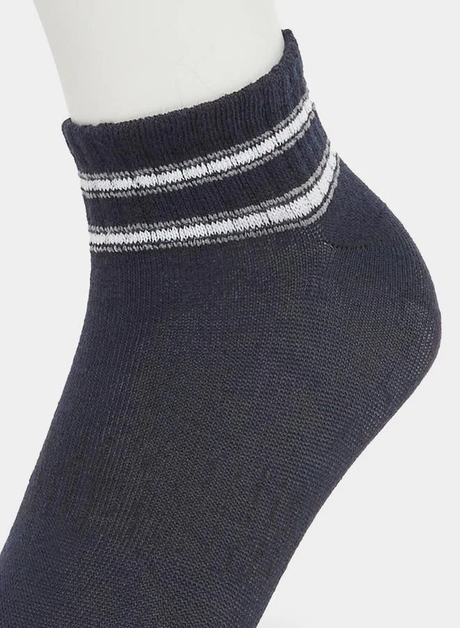 Styli Set of 5 - Striped Detail Quarter Socks