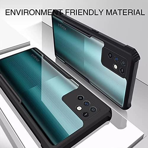 REALCASE Infinix Note 10 Back Cover Shockproof Bumper Crystal Clear | 360 Degree Protection TPU+PC | Camera Protection | Acrylic Transparent Eagle Cover Case for Infinix Note 10 (X-Black) - Image 2