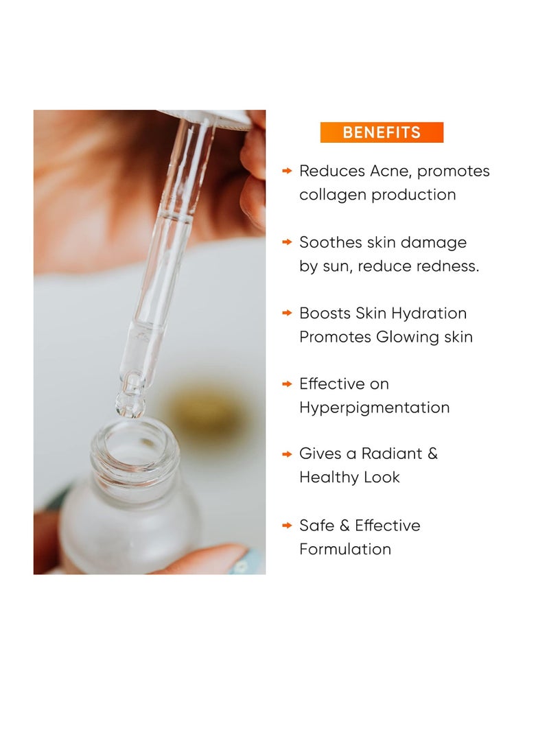 UrbanBotanics Men & Women Advanced Vitamin C Face Serum with Hyaluronic Ferulic & Kojic Acid Niacinamide Green Tea 30ml  - Image 3