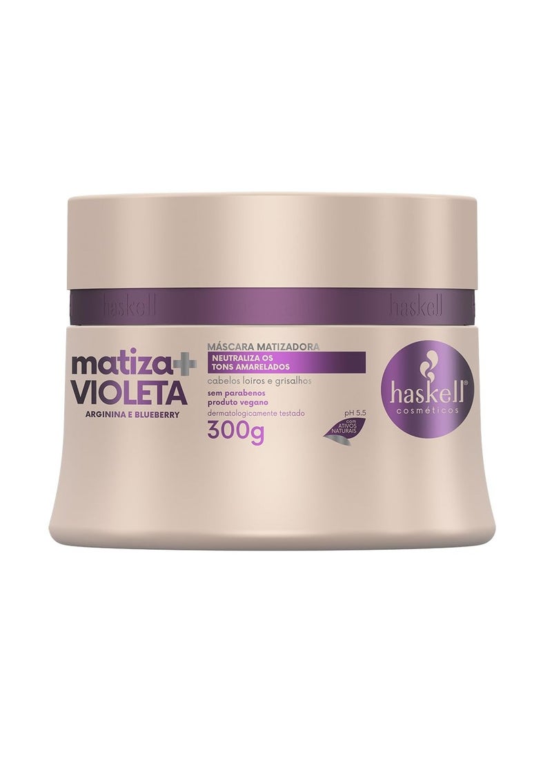 Haskell Haskell - Linha Matiza Plus - Mascara Matizadora Violeta Neutraliza os Tons Amarelados 300 Gr - (Hue Plus Collection - Violet Toning Mask Neutralizes Yellow Tones Net 10.58 Oz 