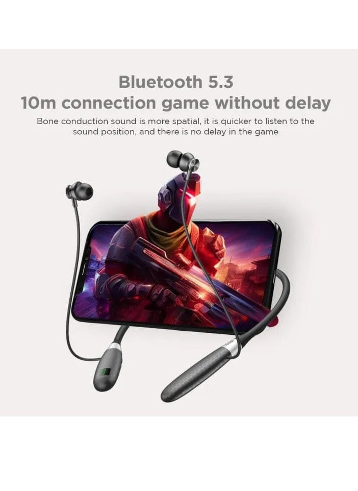 budi - Budi EP05B Sport Headphone Wireless Neckband Bluetooth 5.3 Black - Image 1