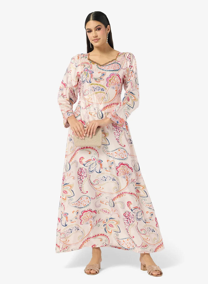 Arabian Closet  Embellished Belted Jalabiya for Women | Best Price UAE