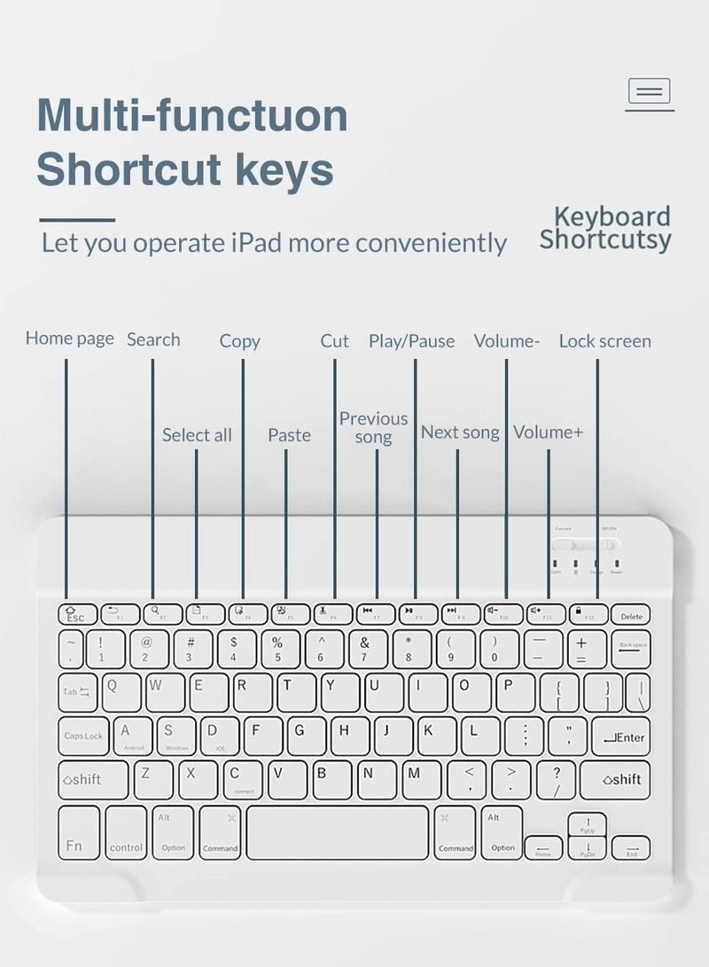 Arabic and English Keyboard Case for iPad Mini 6 2021 8.3 inch Keyboard Case and Mouse,Detachable Bluetooth Keybaord Cover with Pencil Holder - Image 3