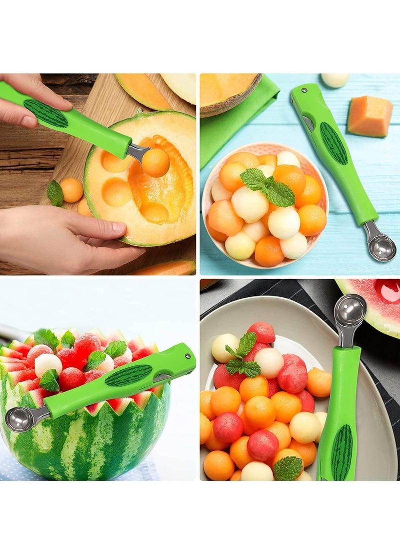 3 in 1 Watermelon Slicer Cutter, Multifunctional Watermelon Splitter Watermelon Cutting with Ball Scoop and Fork, Stainless Steel Fruit Forks Slicer  - Image 5