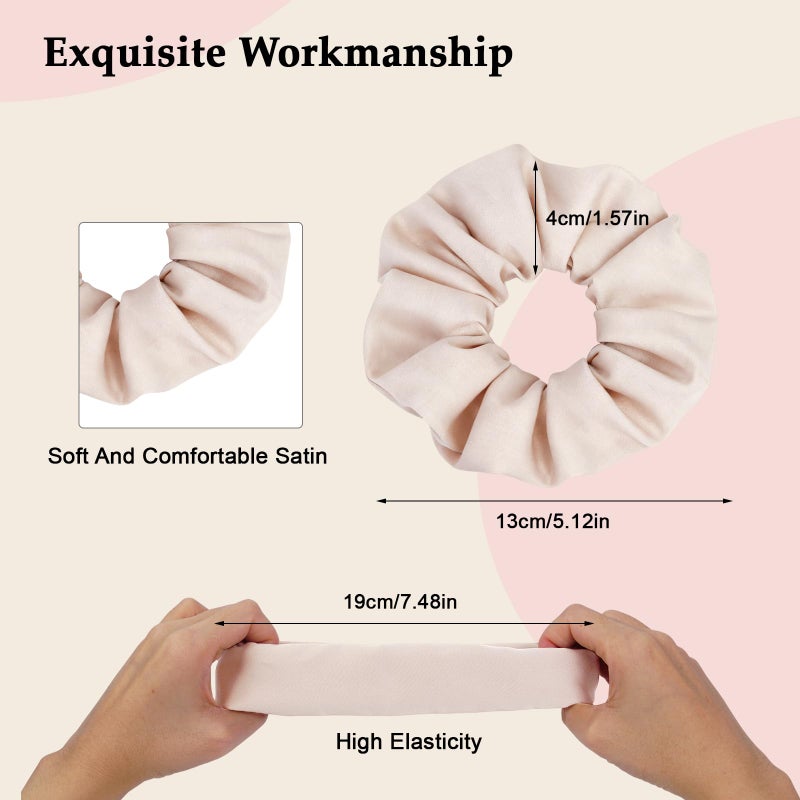 SEVEN STYLE Satin Scrunchies for Women â€“ 8PCS Neutral Silk Hair Ties Set (Black, Blonde, Dark Brown, Light Brown) â€“ No Crease, Frizz-Free, Gentle Elastic Hair Bands, Soft & Stylish Everyday Hair Accessories Gifts - Image 2