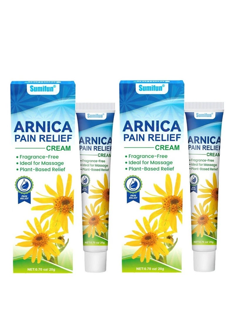 Sumifun 2 PCS Arnica Pain Relief Cream 20g Soothing Arnica Ointment for Neck Pain Relief, Joint Discomfort, Stiffness, Gentle Massage Cream for Back, Neck, Joint Care, Ideal for Athletes & Active Lifestyles - Image 1