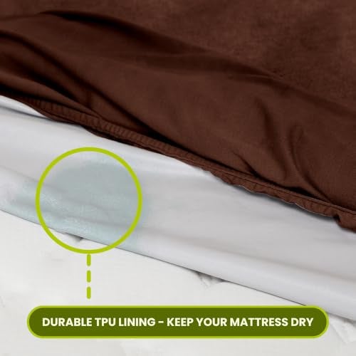 AVI Terry Cotton Ultra Soft Waterproof Bed Mattress Protector King Size 78x72 inch | Breathable Washable Elastic Fitted Mattresses Cover for King Size Bed (6.5x6 feet, Brown - Fit On 2-10 Inch) - Image 3