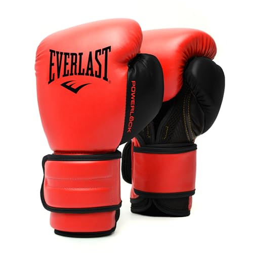 Everlast Powerlock 2 Hook & Loop Boxing Gloves | Fight Training Gloves | Hook and Loop with Durable Hand & Wrist Support | Heavy Bag & Fitness Training (Red, 16 oz) - Image 1
