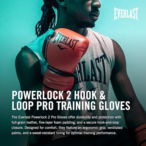 Everlast Powerlock 2 Hook & Loop Boxing Gloves | Fight Training Gloves | Hook and Loop with Durable Hand & Wrist Support | Heavy Bag & Fitness Training (Red, 16 oz) - Image 2