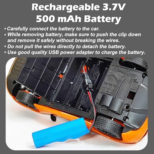 VGRASSP 1:24 Scale Remote Control Racing Car Toy for Kids – 4 Function RC Car with Head Lights and Rechargeable Battery - Color and Design As Per Stock - Image 3