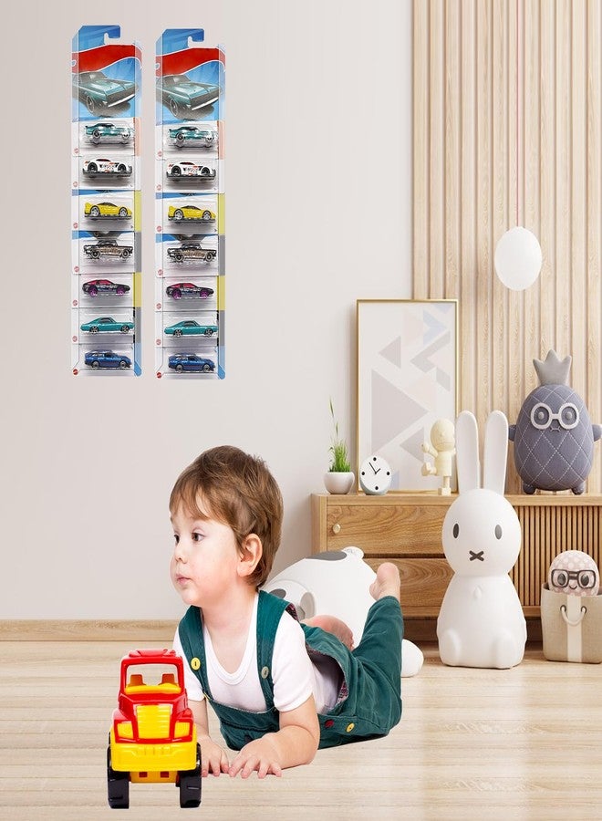 Hiyoo 10 PCS Clear Display Case for Packaged Model Cars, Model Car Display Cases Wall Mount Holds Up to 100 Cars, Toy Car Storage Compatible with Packaged Cars, 16.7 x 4.4 Inch - Image 4