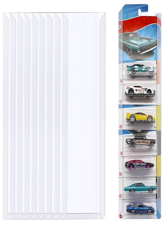 Hiyoo 10 PCS Clear Display Case for Packaged Model Cars, Model Car Display Cases Wall Mount Holds Up to 100 Cars, Toy Car Storage Compatible with Packaged Cars, 16.7 x 4.4 Inch - Image 1