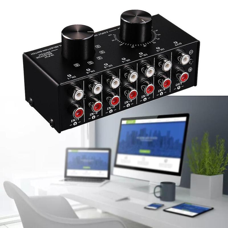 6-way Av Switch Rca Switcher 6 In 1 Out Composite Video L/r Audio Selector Box - Image 2