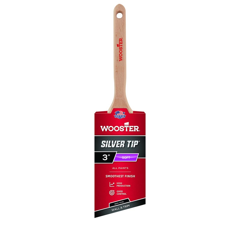 Wooster 5228-3 Silver Tip Semi-Oval Angle Sash Paintbrush 3" - Image 5