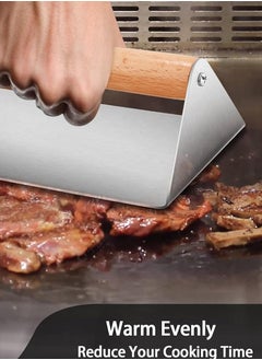 Rich Life Stainless Steel Burger Smasher and Grill Press for Smash Burgers – 16.5cm Heavy Duty Cast Iron Base with Wooden Handle – Non-Stick Smash Burger Press for Flat Top Griddle, BBQ, Stove Top and Outdoor Cooking  - Image 4