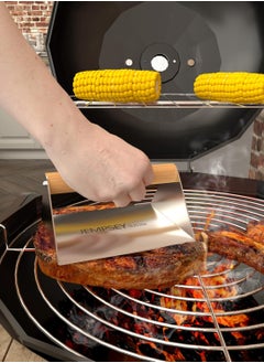 Rich Life Stainless Steel Burger Smasher and Grill Press for Smash Burgers – 16.5cm Heavy Duty Cast Iron Base with Wooden Handle – Non-Stick Smash Burger Press for Flat Top Griddle, BBQ, Stove Top and Outdoor Cooking  - Image 5