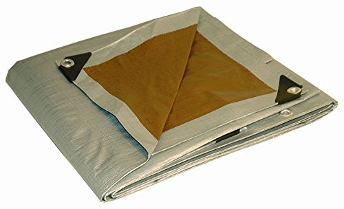 Dry Top 18x24 Multi-Purpose Silver/Brown Heavy Duty DRY TOP Poly Tarp (18'x24') - Image 1