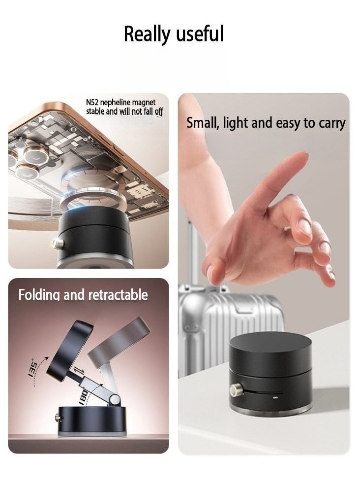 Generic - Magnetic Car Phone Holder, Suction Cup Mount, Multi-Angle Rotation, Includes Mirror Stickers, Magnetic Sheets, and Hex Wrench for Easy Installation - Image 1