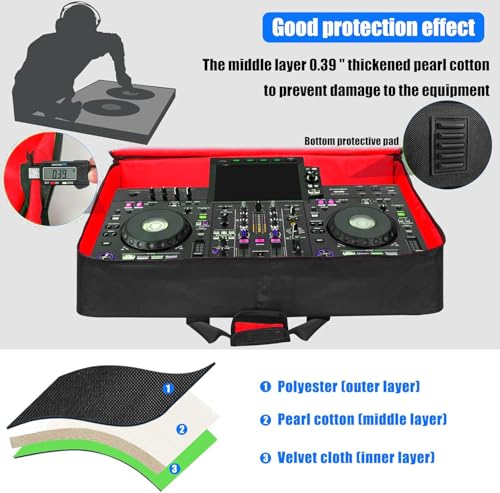 GIG Master DJ Console & Controller Cover/Safety Case/Backpack for Pioneer DJ XDJ-AZ, Heavy Padded Light Weight with Double Pocket (Black) - Image 2