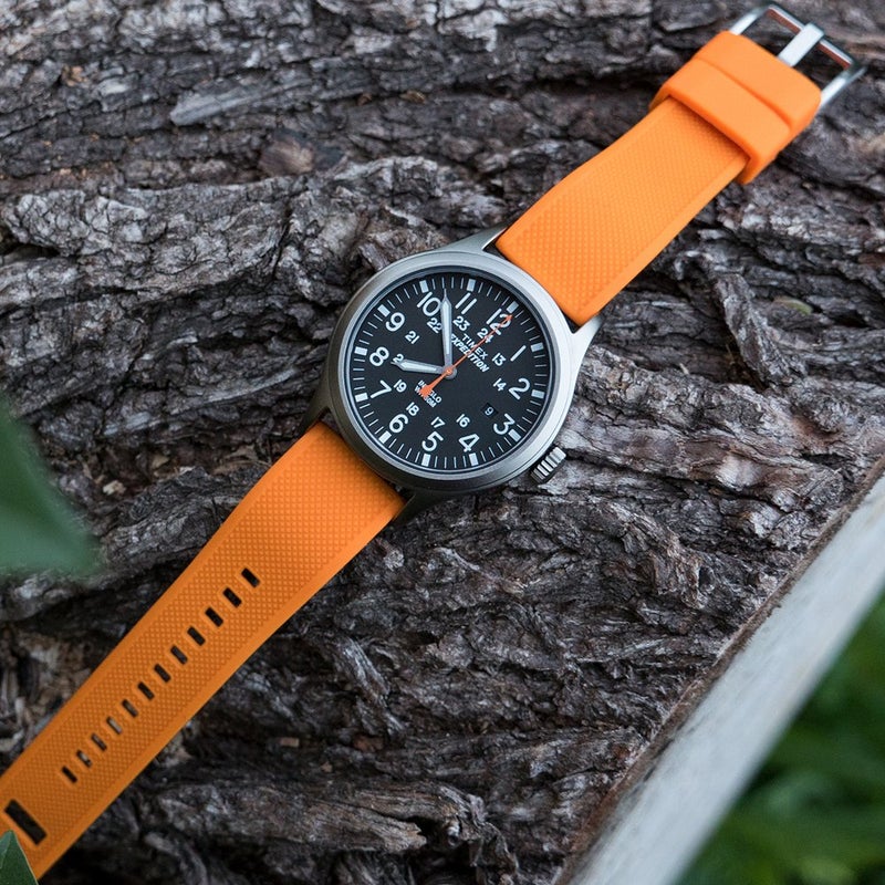 Barton Watch Bands أشرطة ساعة بارتون للإفراج السريع النخبة من السيليكون، برتقالي قرع أعلى/أسود أسفل، 20 مم - Image 5