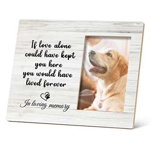 SRADMO Dog Memorial Picture FramePet Memory Photo Frame 4x6Passed Away Dog Cat Memorial Gifts - Image 1