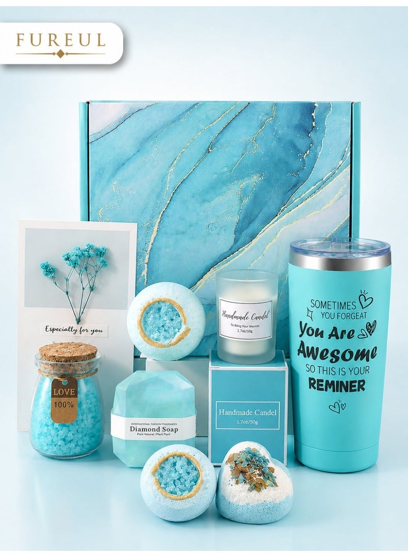 FUREUL Gifts Basket for Women - Mother's Day, Birthday Gifts for Women, Relaxing Spa Gift Basket Set, Unique Gift Ideas for Women, Gifts for Mom Sister Best Friend Wife, Coworker Teacher Nurse Gifts for Women Combined Materials - Image 1