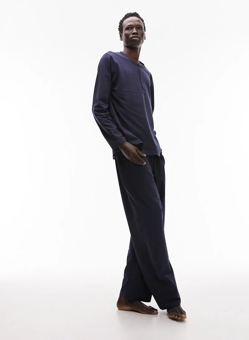 TOPMAN Essential Henley Neck T-Shirt