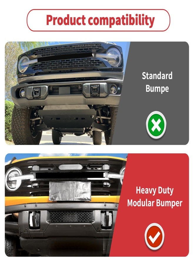 Linskip Modular Bumper Gap Insert Compatible with 2021-2025 Ford Bronco & Bronco Raptor, Enhancing Vehicle Front Appearance, Front Bumper Gap Cover for Bronco Exterior Accessories(Gloss Black) - Image 2