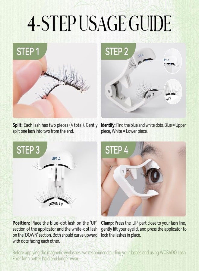 WOSADO [Daisy] 22mm Soft Magnetic Eyelashes Kit with Applicator, Reusable Glue-free Wispy Magnetic Lashes, Cruelty-free False Lashes, Waterproof, Lightweight, Suit for Heavy Makeup - Image 2