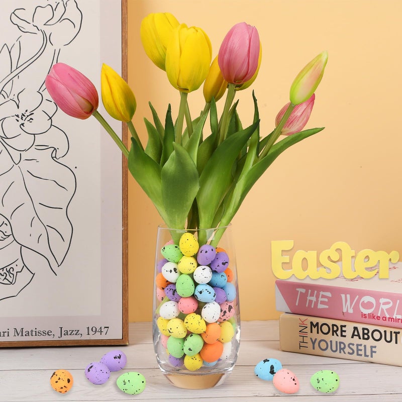 JUNEBRUSHS 300 Pcs Speckled Easter Eggs Decor, Glitter Mini Foam Easter Eggs in Mixed Color for Vase Filler Easter Crafts Home Decor Party Supplies - Image 4