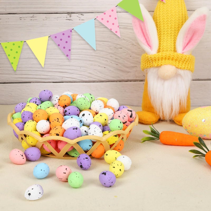 JUNEBRUSHS 300 Pcs Speckled Easter Eggs Decor, Glitter Mini Foam Easter Eggs in Mixed Color for Vase Filler Easter Crafts Home Decor Party Supplies - Image 3