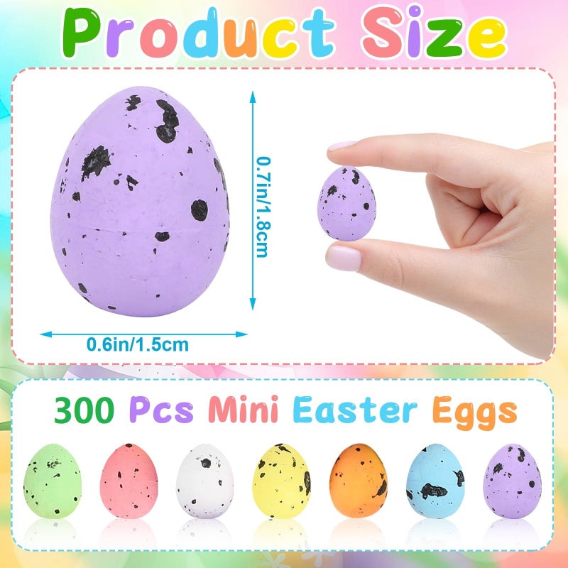 JUNEBRUSHS 300 Pcs Speckled Easter Eggs Decor, Glitter Mini Foam Easter Eggs in Mixed Color for Vase Filler Easter Crafts Home Decor Party Supplies - Image 2