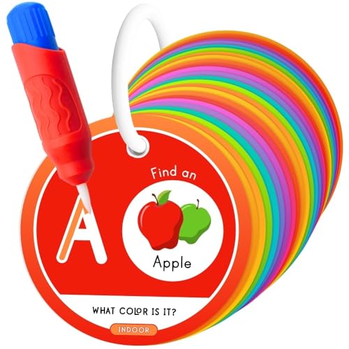 LMC Products ABC Scavenger Hunt Cards with Magic Water Brush Alphabet Learning Toys for Kids Toddlers Games with Water Doodle ABC - Image 1