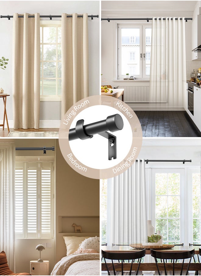 RATSAW - Curtain Rod Curtain Poles Set for Eyelet Curtains 25mm Diameter Splicing Heavy Duty Drapery Rods with Adjustable Brackets for Bedroom Living Room Office - Image 1