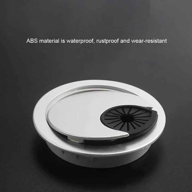Desk Cable Grommets, 8PCS Desk Hole Cover Detachable Office Table Cable Grommet 53mm Black(Silver,60mm) - Image 2