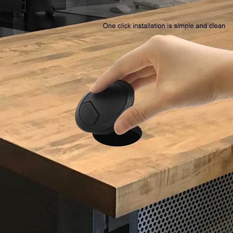 Desk Cable Grommets, 8PCS Desk Hole Cover Detachable Office Table Cable Grommet 53mm Black(Silver,60mm) - Image 5
