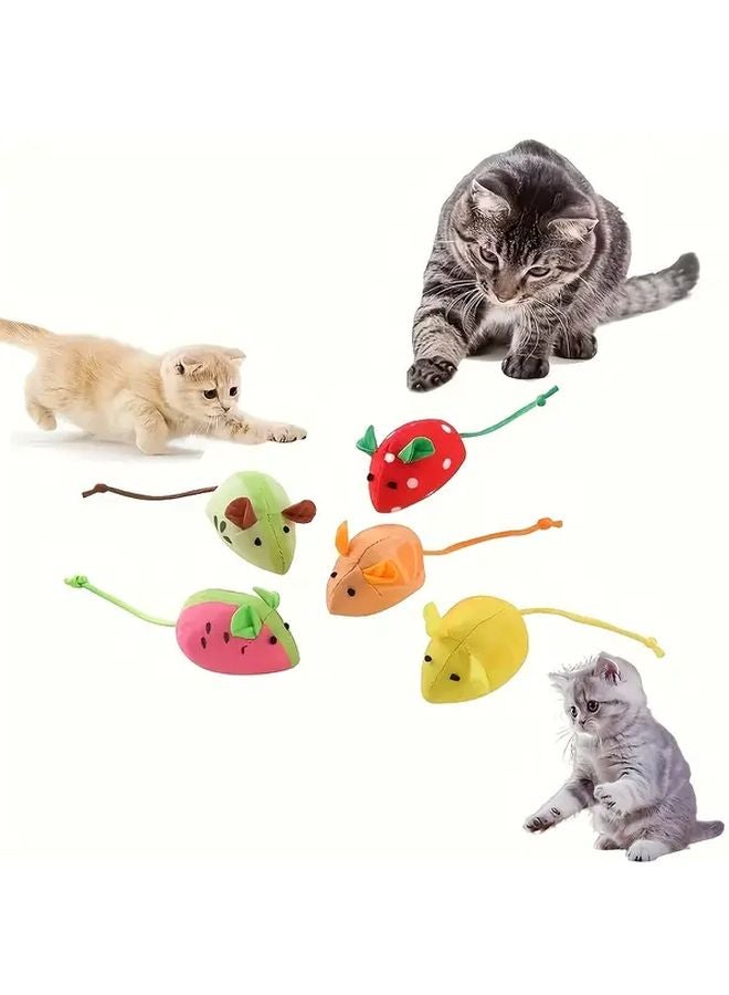 عبوتين من ألعاب الفأر القط المتينة التفاعلية، ألعاب القماش القابلة للمضغ، فئران ناعمة مقاومة للعض - Image 2