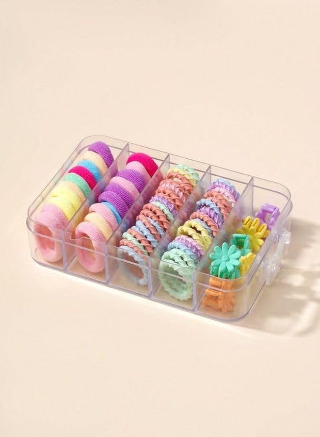 Plenteous مجموعة ربطات شعر مطاطية للأطفال مكونة من 70 قطعة - ربطات شعر ناعمة، مشابك صغيرة، حاملات ذيل حصان مع صندوق تخزين، إكسسوارات شعر للفتيات والأطفال الصغار (متعددة الألوان) - Image 1