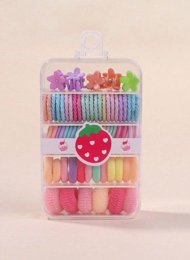 Plenteous مجموعة ربطات شعر مطاطية للأطفال مكونة من 70 قطعة - ربطات شعر ناعمة، مشابك صغيرة، حاملات ذيل حصان مع صندوق تخزين، إكسسوارات شعر للفتيات والأطفال الصغار (متعددة الألوان) - Image 3