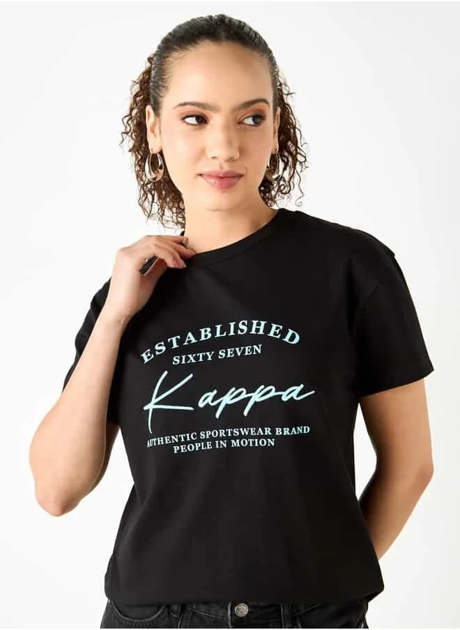 Kappa Kappa Printed T-shirt with Crew Neck and Short Sleeves