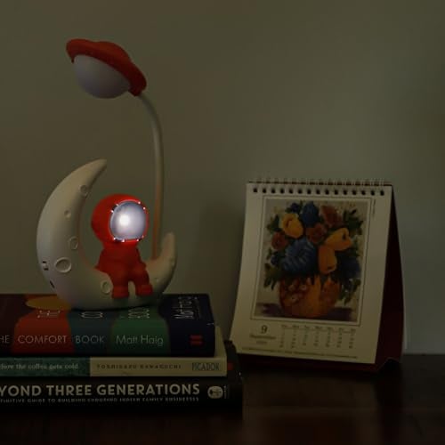 Lexton Astronaut Moon Shaped LED Study Table Lamp for Kids | Soft Eye Protection Desk Lamp with 360° Adjustable Neck for Reading, Study Table, Bedside, Night Light & Kids Room Deco - Image 5