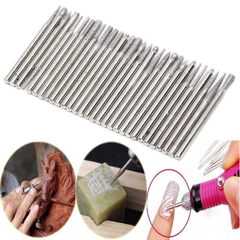 Diy Crafts 10468 6614 Diamond Burr Bits Drill for Engraving Carving for Dremel Rotary Tool Multicolor - Image 4