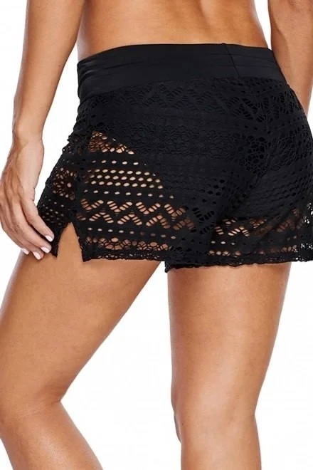 Angelsin Black Lace Marine Shorts Combined Bikini Bottom