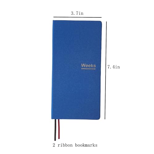 receip Undated Weekly Planner Notebook Pocket Organizer Appointment Book Journal Notebook A6 Week Plan Notepad (Blue with cover) - Image 2