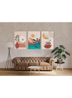 Home Gallery home gallery Set of three boho covers Printed Canvas wall art  - Image 2