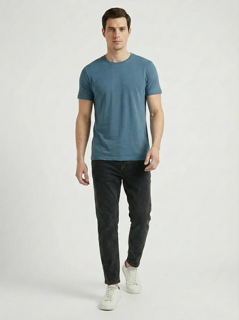 inkd Men's Jogger Jeans - Mid-Rise | Cotton Blend | Stretchable Fabric| Elasticated Waistband | Classic 5 Pocket Styling