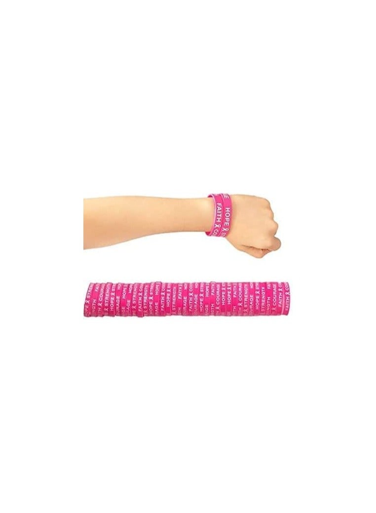 PRINTSHOP4ME BreastCancer Awareness Silicon Rubber Bracelets for Fundraising Or Awareness Campaigns In October - Image 2