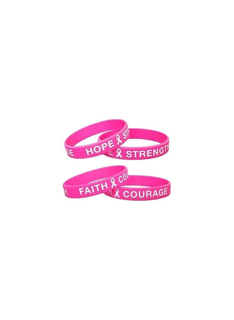 PRINTSHOP4ME BreastCancer Awareness Silicon Rubber Bracelets for Fundraising Or Awareness Campaigns In October - Image 1
